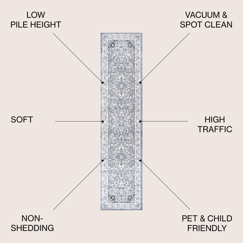 Palmette Modern Persian Floral Area Rug