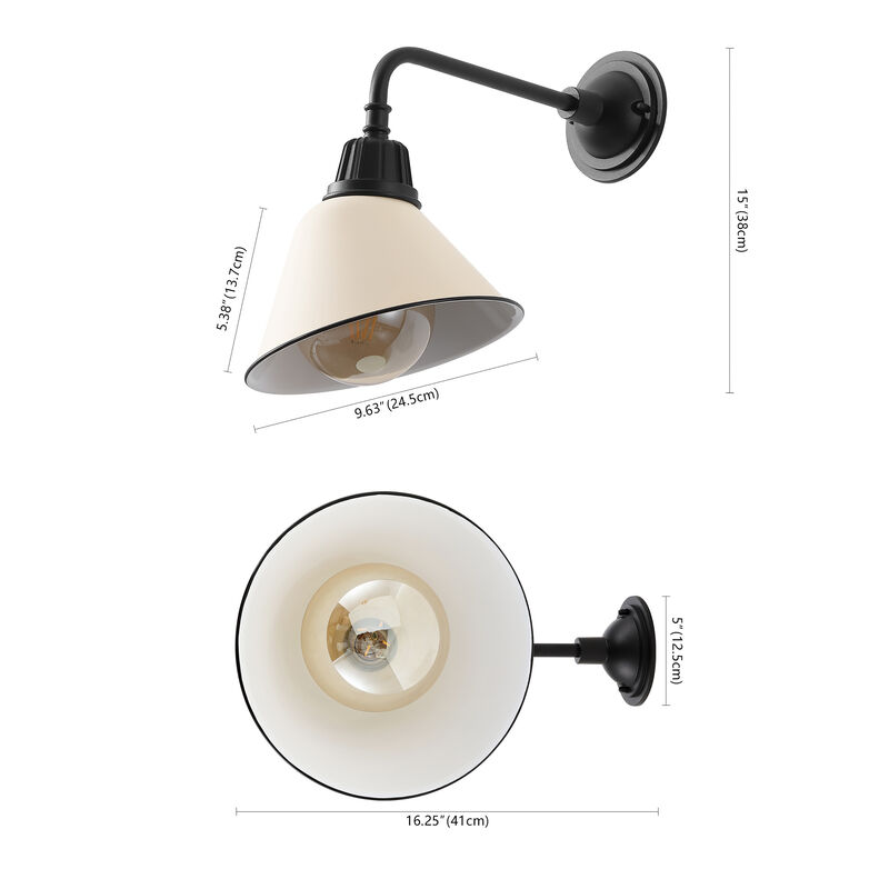 Croydon Farmhouse Industrial Indoor/Outdoor Iron LED Gooseneck Arm Outdoor Sconce