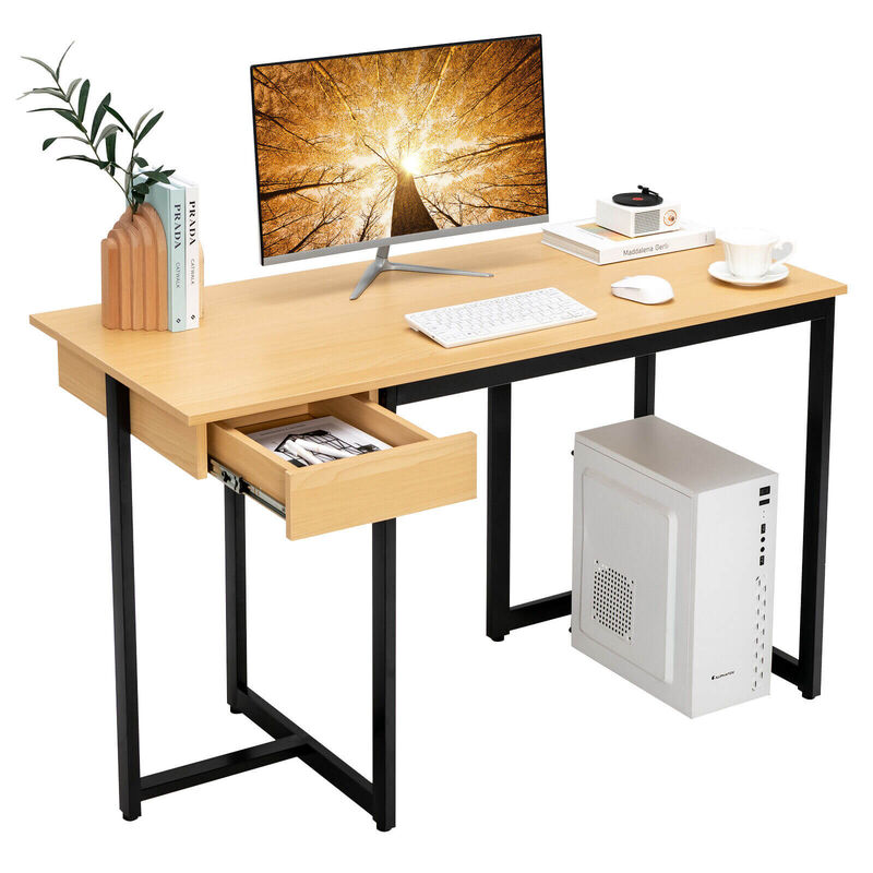 48" Computer Desk with Metal Frame and Adjustable Pads
