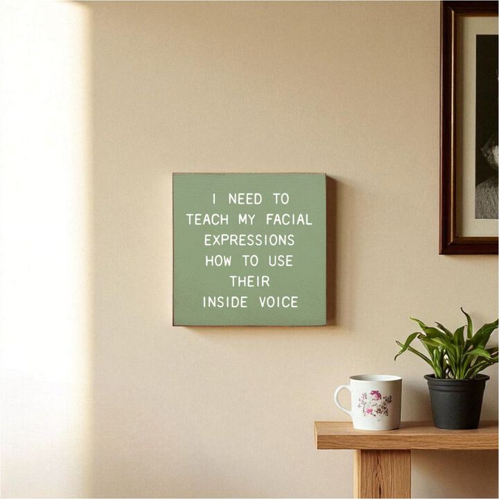 Funny Facial Expressions Wooden Sign Home Office Wall Decor