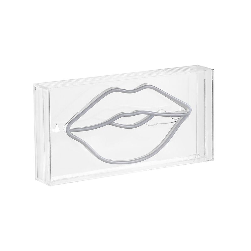 Lips 11.88" X 5.88" Contemporary Glam Acrylic Box USB Operated LED Neon Light