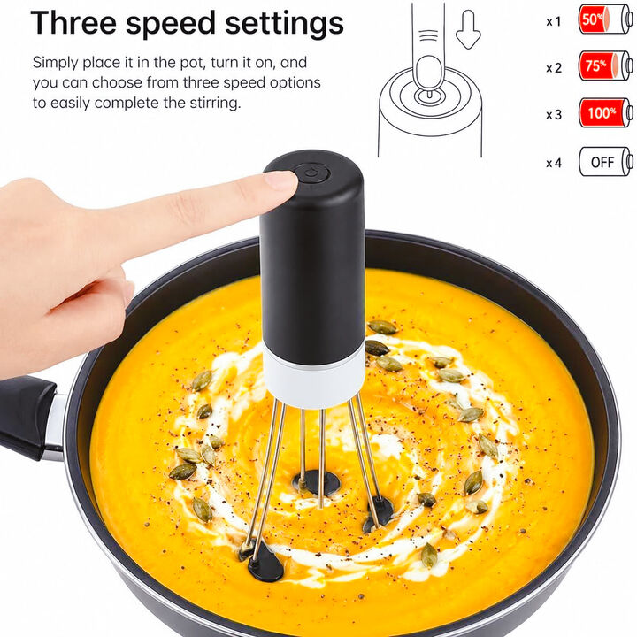 Automatic Hands Free Pot Sauces Stirrer with 3 Speeds