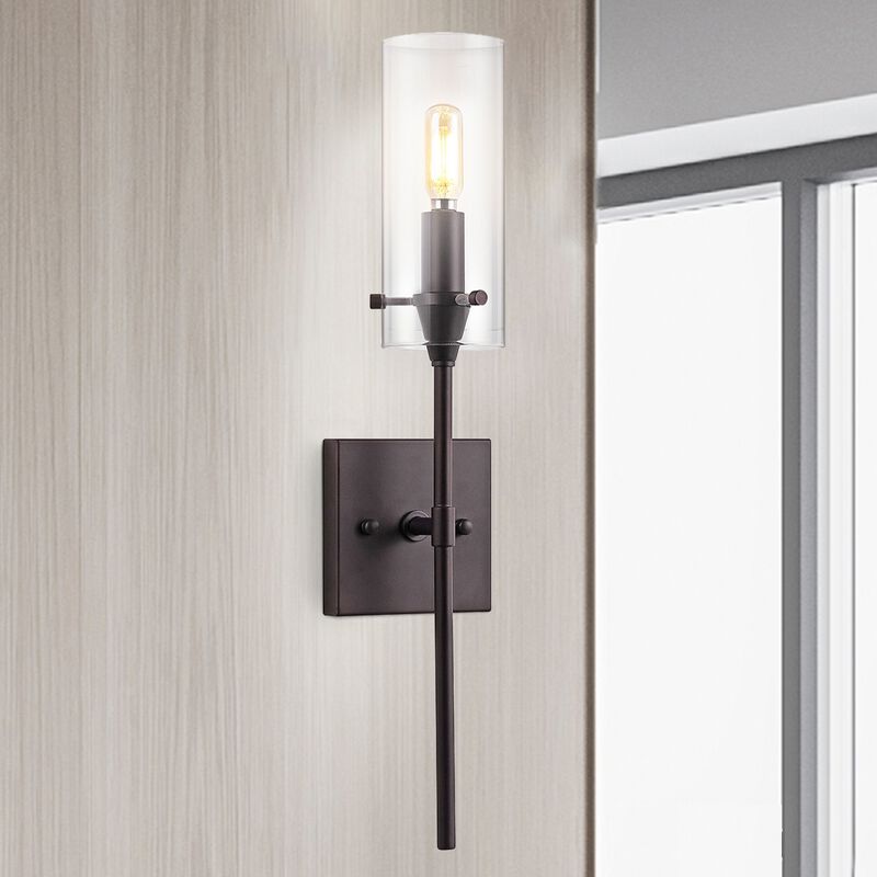 Cato Bohemian Farmhouse Iron/Glass LED Vanity