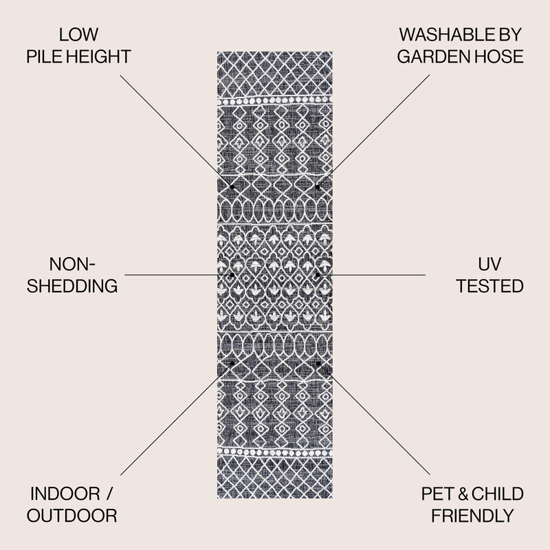 Kafel Tribal Bohemian Indoor/Outdoor Area Rug