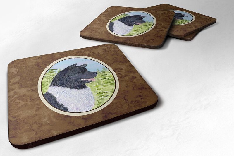 Caroline's Treasures SS8670FC Akita Foam Coasters (Set of 4), 3.5 H x 3.5 W, Multicolor image number 0