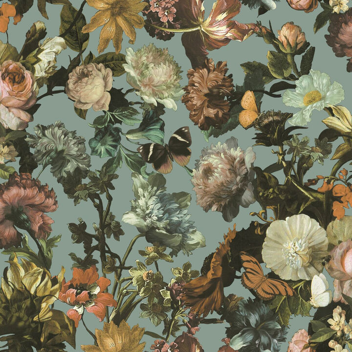 Zarinda Light Blue Flowers Wallpaper