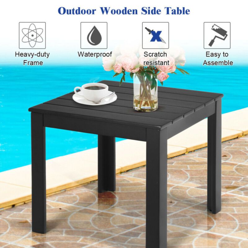 Wooden Square Patio Coffee Bistro Table