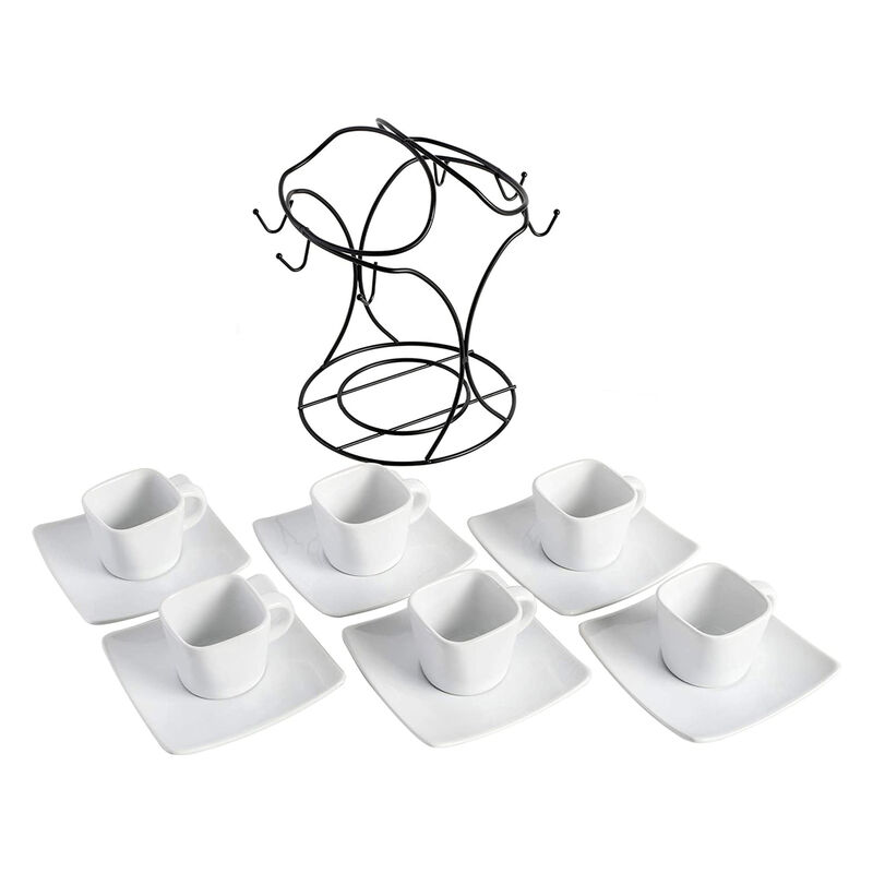 Gibson Elite Gracious Dining 12 Piece 3.25 Ounce Ceramic Espresso Cup and Saucer Set in White image number 2