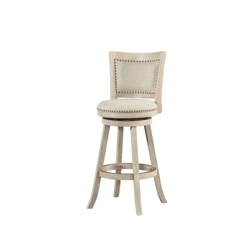 Boraam Melrose Swivel Bar Stool - Ivory Wire-Brush