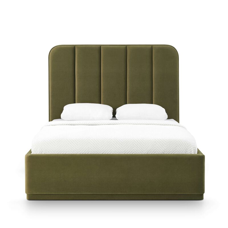 Parker Green Performance Velvet King Bed image number 2