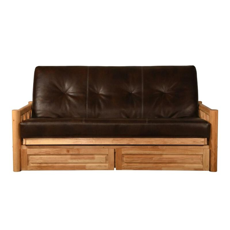 Lodge Frame-Natural Finish-Oregon Trail Java Mattress-Storage Drawers image number 0