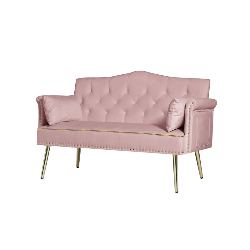 Strolk Modern Velvet Loveseat Sofa image number 5