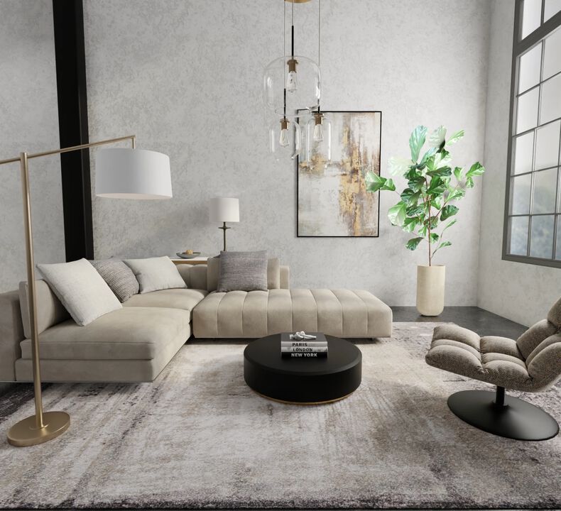 Skyview 39QAF Ivory/Gray 5' x 7'6" Rug