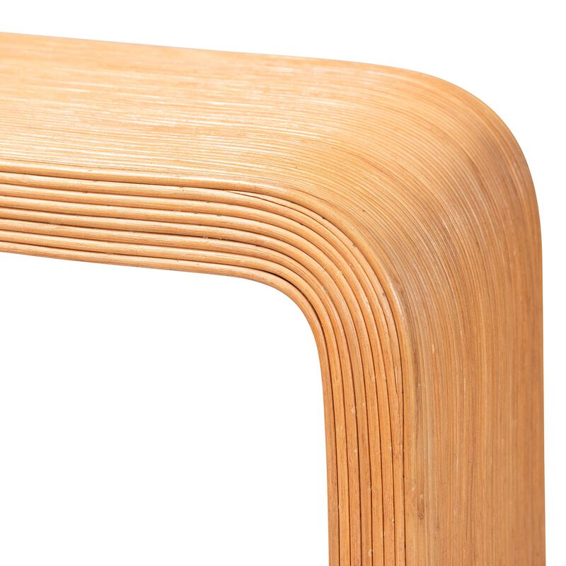 bali & pari Eilis Bohemian Light Honey Fluted Rattan Waterfall Console Table