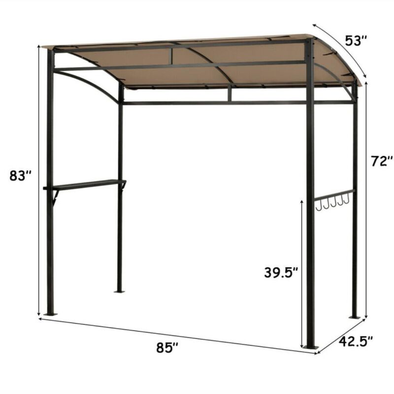 Hivvago 7 x 4.5 Feet Grill Gazebo Outdoor Patio Garden BBQ Canopy Shelter