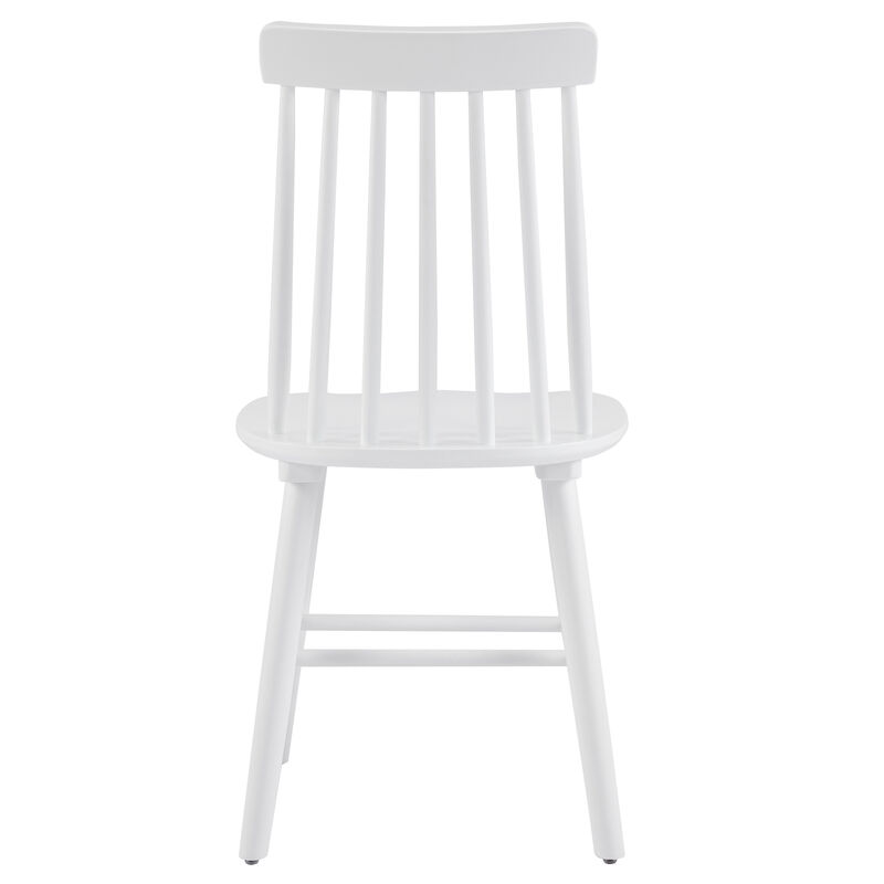 HomeRoots Set of Four White Solid Wood Windsor Back Dining Side Chairs image number 2