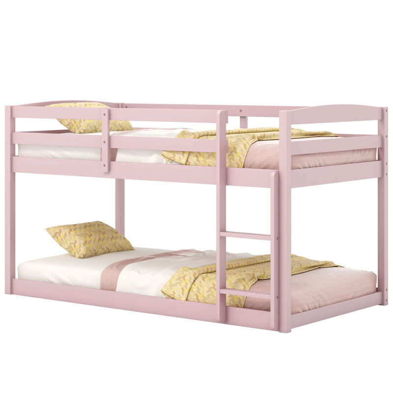 Secure Bunk Bed Frame with Integrated Ladder and Raised Guardrails &ndash; Ideal for Children&rsquo;s Bedrooms