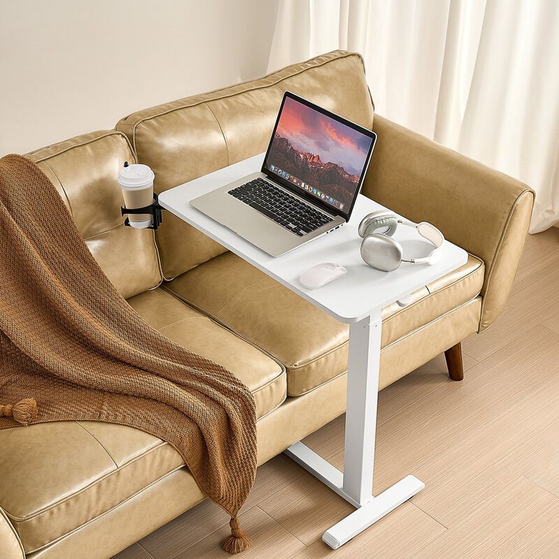 Rolling Mobile Desk with Hidden Wheels, Adjustable Height for Working On Laptop image number 6