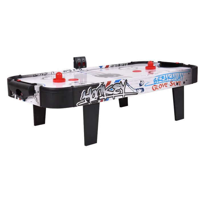 42-Inch Tabletop Air Hockey Game with Automatic Scoring and 2 Pushers