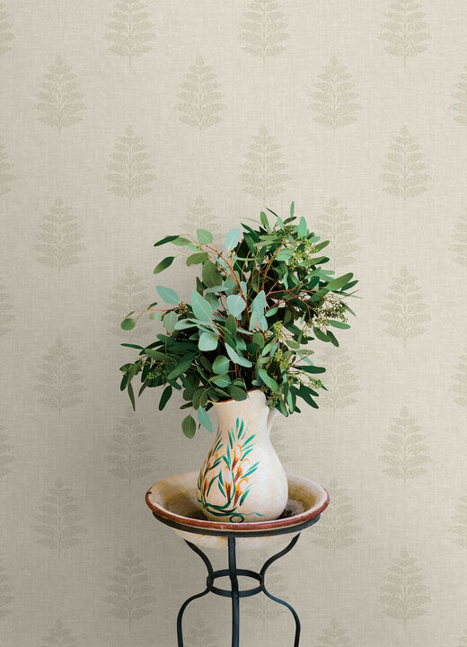 Frond Beige Leaf Wallpaper (Set of 2)