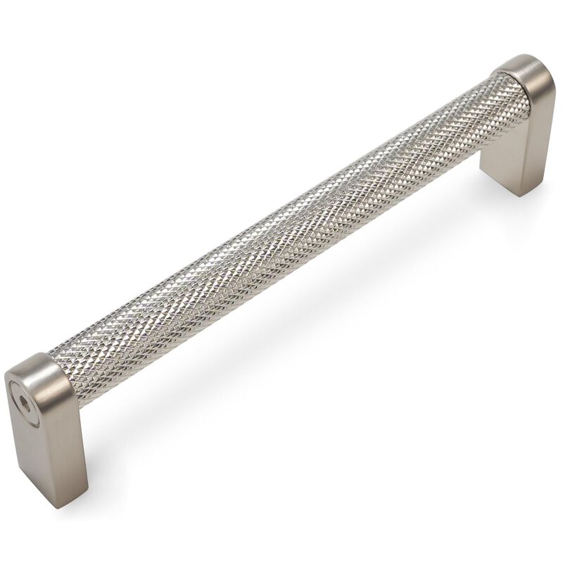 BUKOBYHE 10 Pack 5 Inch Brushed Satin Nickel Kitchen Cabinet Handles Knurled Cabinet Pulls Drawer Pulls Kitchen Hardware