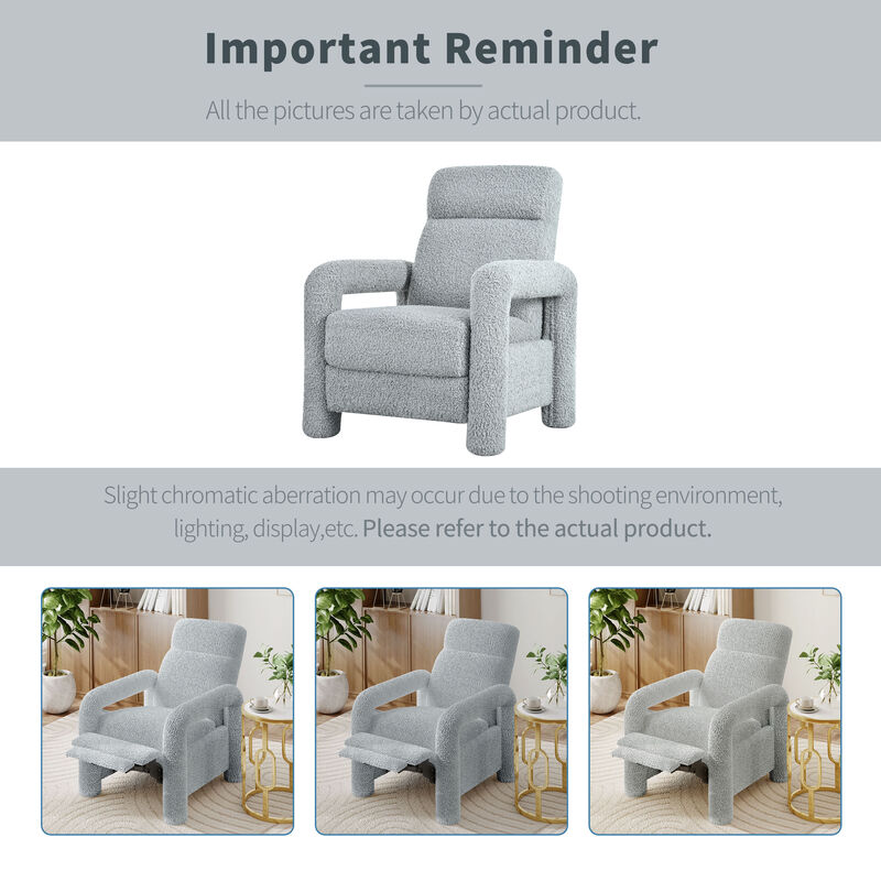 Merax Push Back Teddy Recliner Armchair