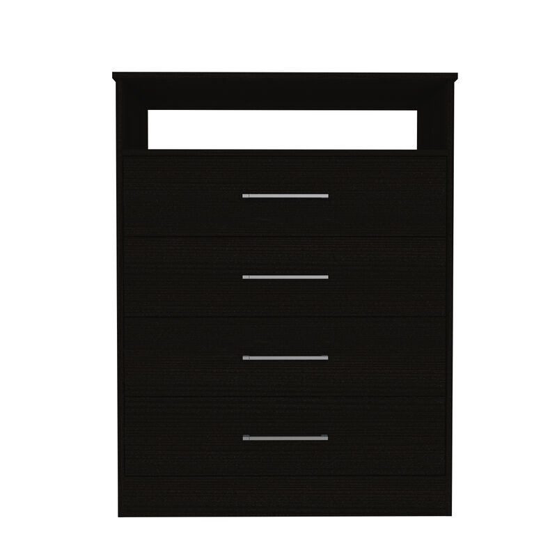 DEPOT E-SHOP Kairo Dresser, Four Drawers, One Shelf, Superior Top, Black image number 1