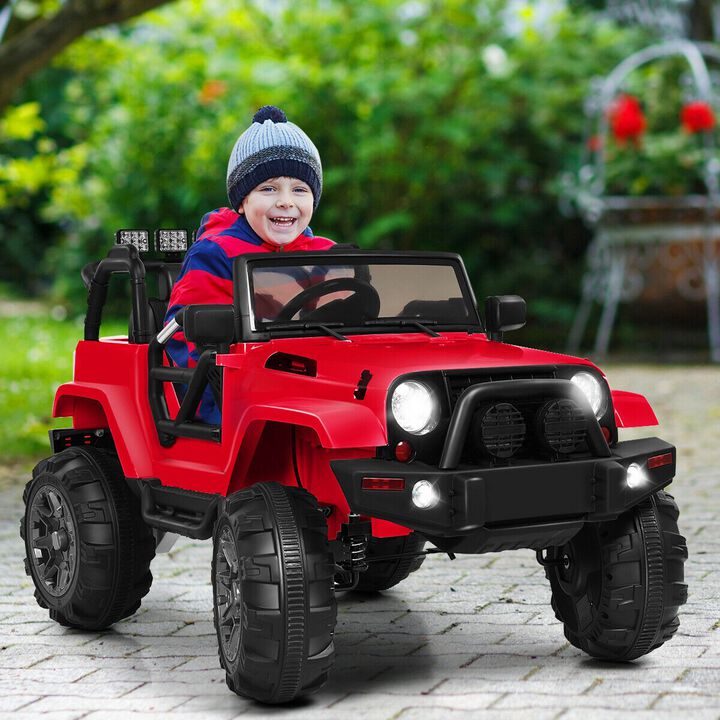 12V Kids Electric Ride-On Truck with Parental Remote and LED Headlights