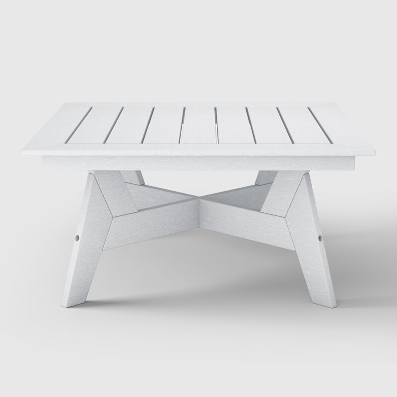 WestinTrends Modern Low Outdoor Patio Square HDPE Coffee Table