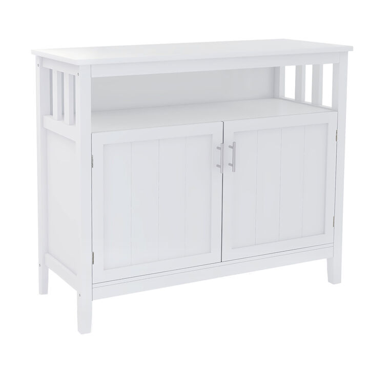 Kitchen storage sideboard and buffet server cabinet-White
