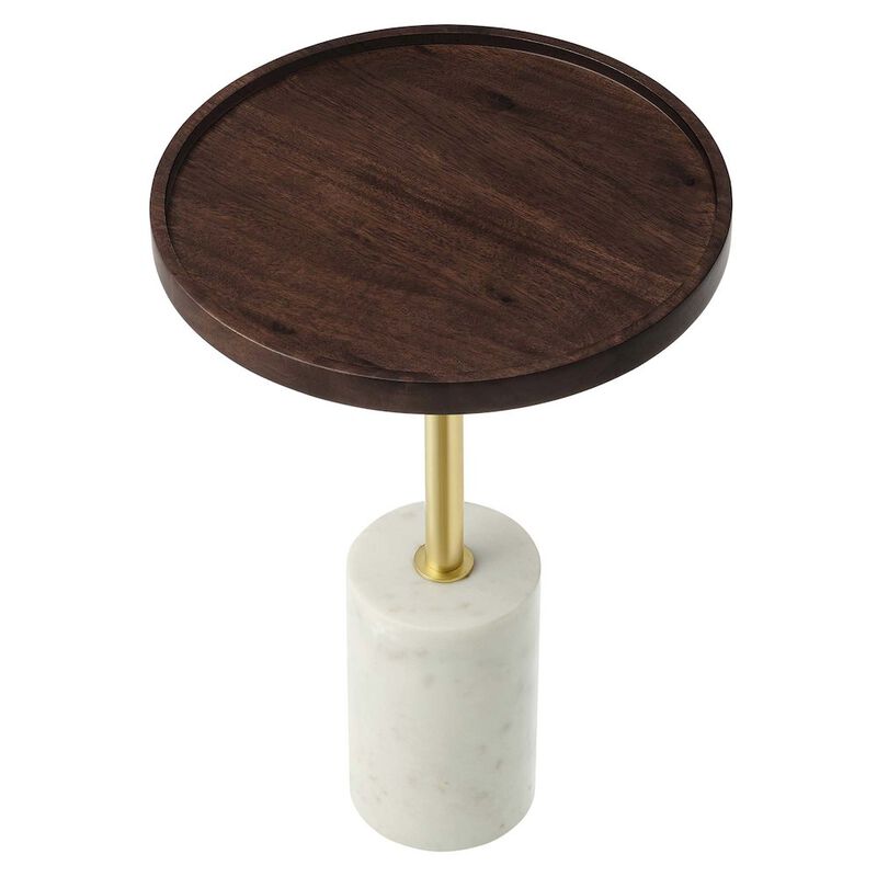 Amina Round Acacia Wood Side Table image number 4
