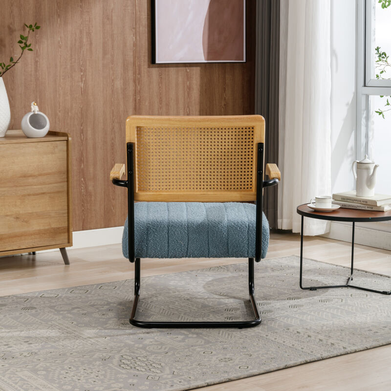 Accent Chair Modern Industrial Slant Armchair with Metal Frame Premium High Density Soft Single chair for Living Room Bedroom