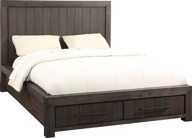 Heath Full-Size Two Drawer Storage Bed in Basalt Grey image number 3