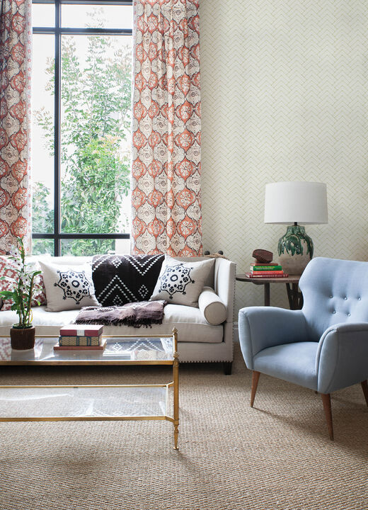 Oswin Light Yellow Tiered Herringbone Wallpaper (Set of 2)