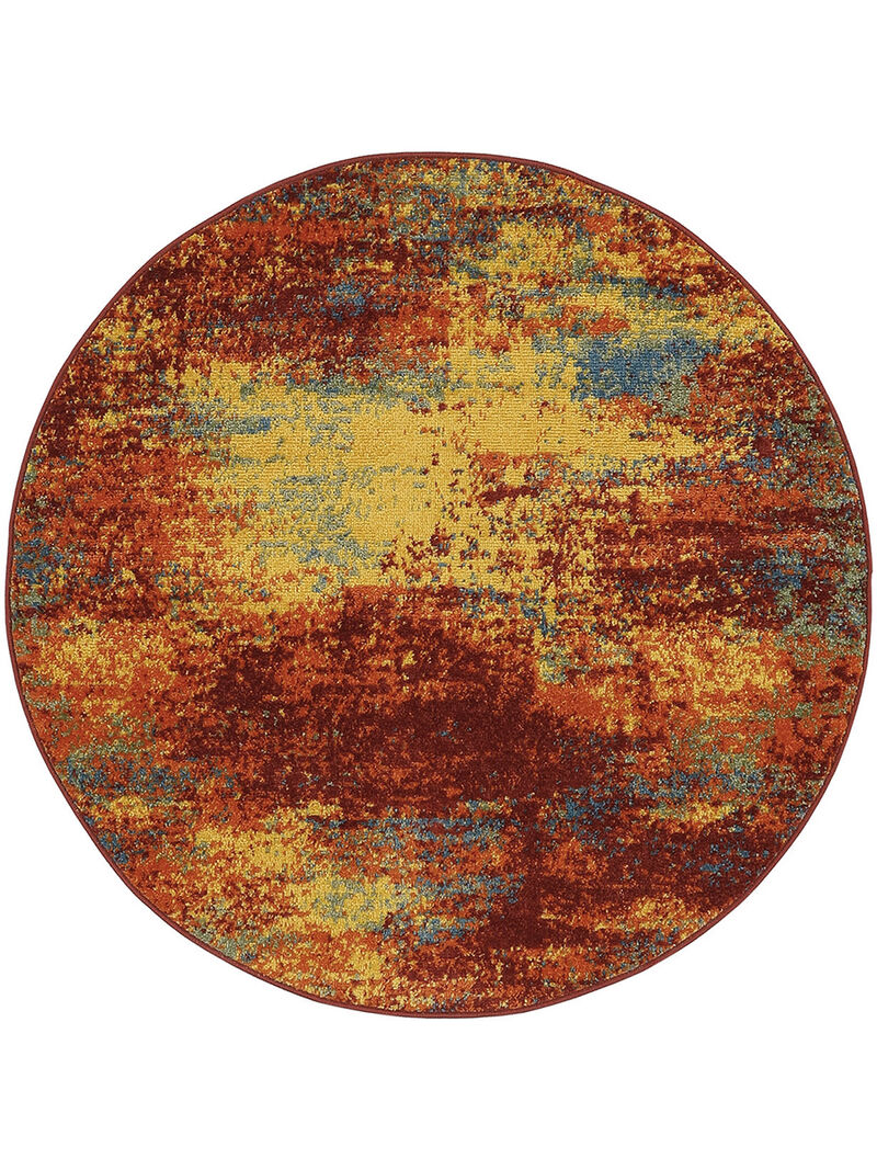 Nourison Essentials NRE06 Flame 4' x Round Rug
