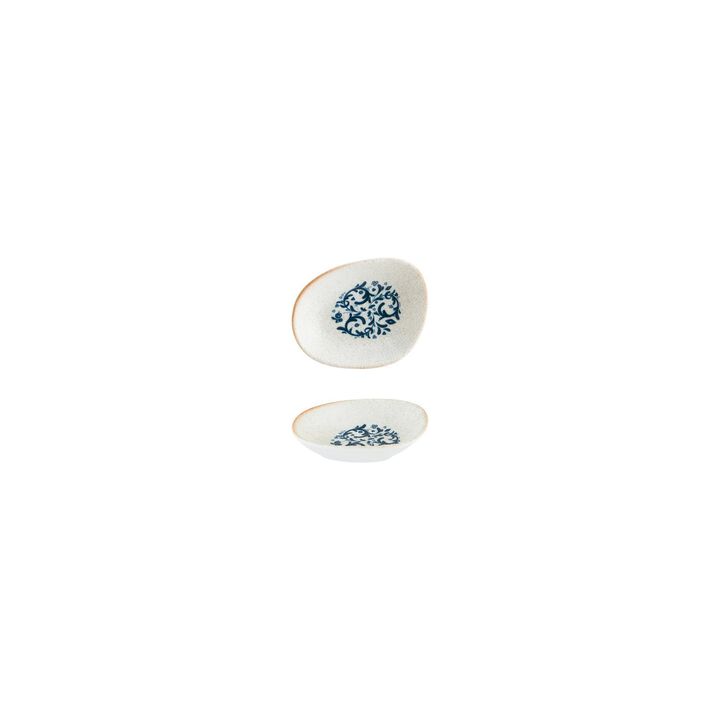 Viento 4" x 3" x h:0.75" 1 oz. Organic Decorated Porcelain Bowl (Set of 4)