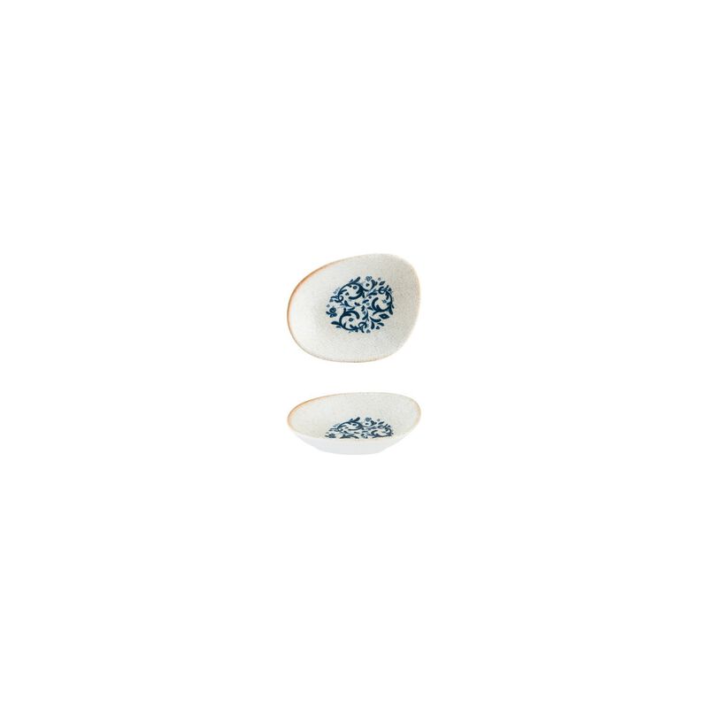 Viento 4" x 3" x h:0.75" 1 oz. Organic Decorated Porcelain Bowl (Set of 4) image number 1