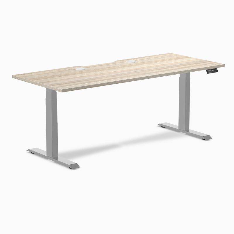 Desky Dual Scalloped Laminate Sit Stand Desk image number 0