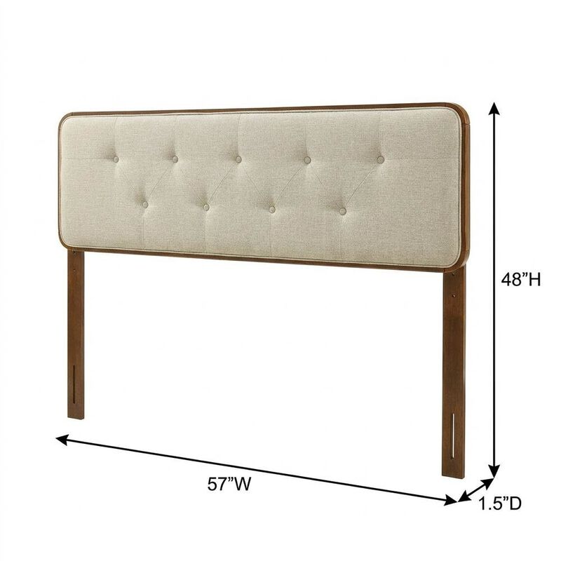 Tufted Fabric Full Headboard with Wood Frame and Classic Design image number 1