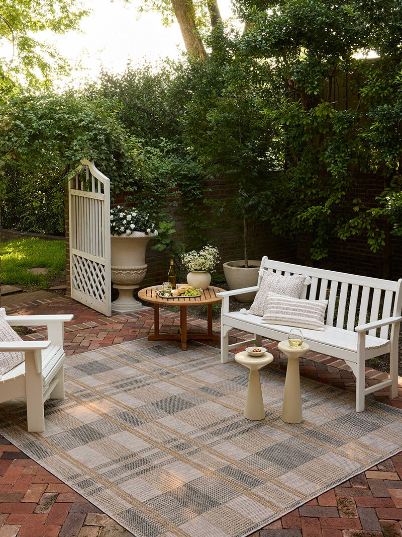 Birch BIR05 Bone/Gold 7'10" x 10' Indoor/Outdoor Rug image number 1