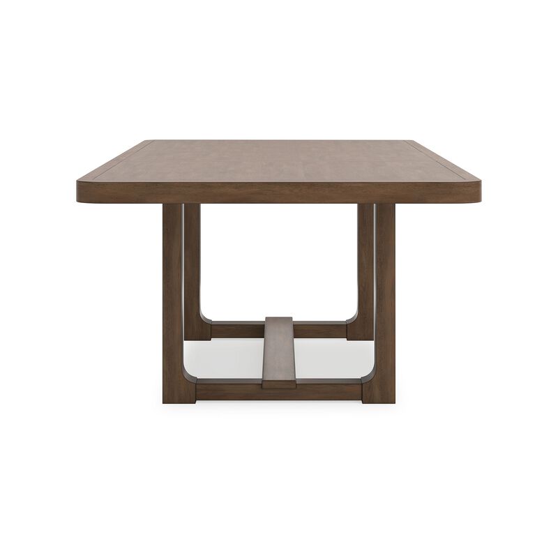 Cabal Dining Table, Extendable 84-108 Inch Top, Farmhouse Brown Wood - Benzara
