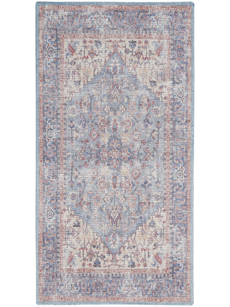 Machine Washable Series 1 SR104 Blue/Multicolor 3' x 5' Rug
