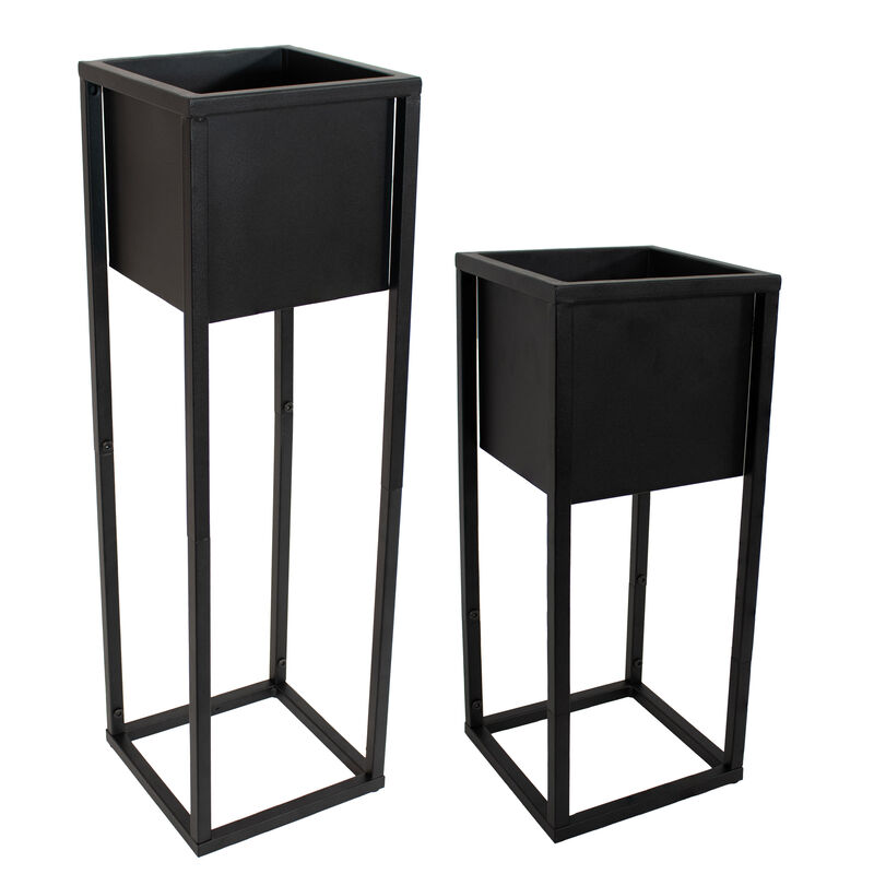 Modern Simplicity Indoor/Outdoor Elevated Planter Set - 20 in and 27 in