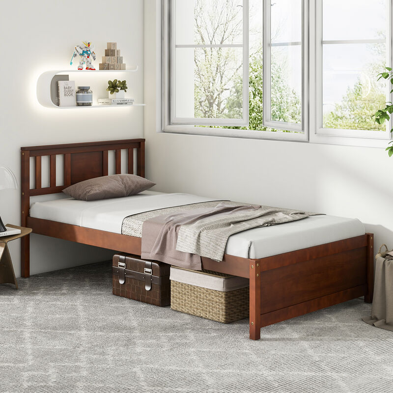 Wooden Platform Bed with Headboard and Slat Support, Sturdy Frame for a Comfortable and Stylish Bedroom
