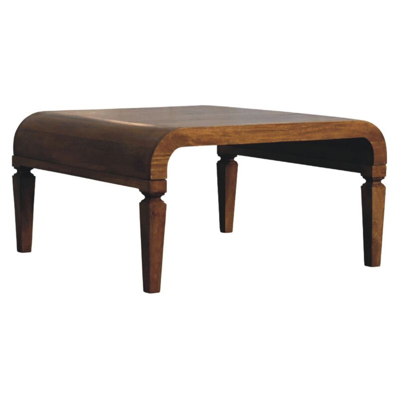 Artisan Furniture Solid Wood Curved Frame Coffee Table , Brown image number 3