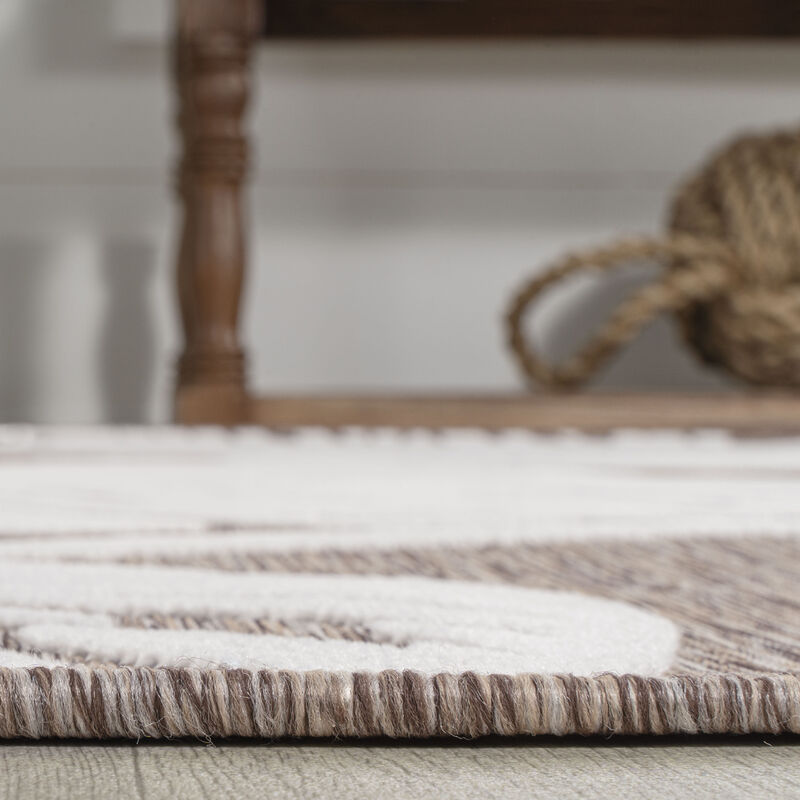 Tobago High-Low Two Tone Monstera Leaf Area Rug