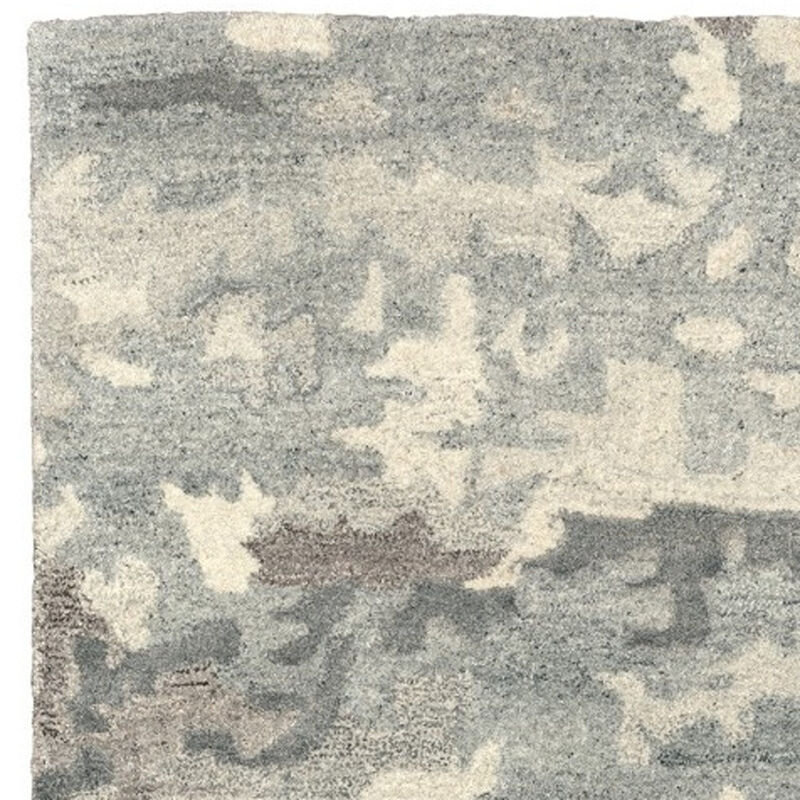 HomeRoots Wool Abstract Hand Tufted Runner Rug image number 2