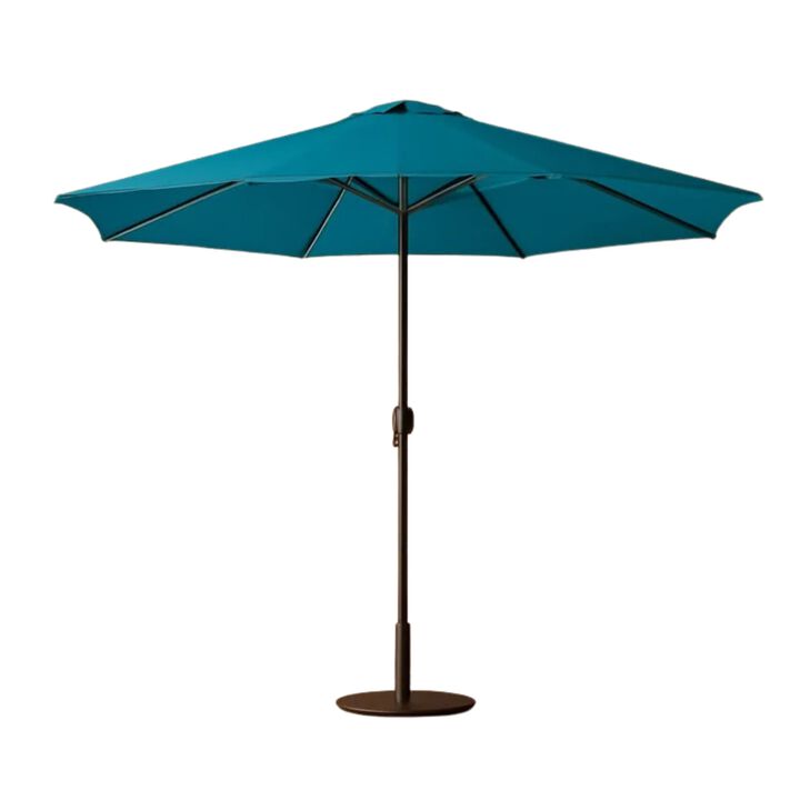 ShipItFurniture 9 Ft Solar LED Patio Umbrella with Tilt and Crank, Cerulean