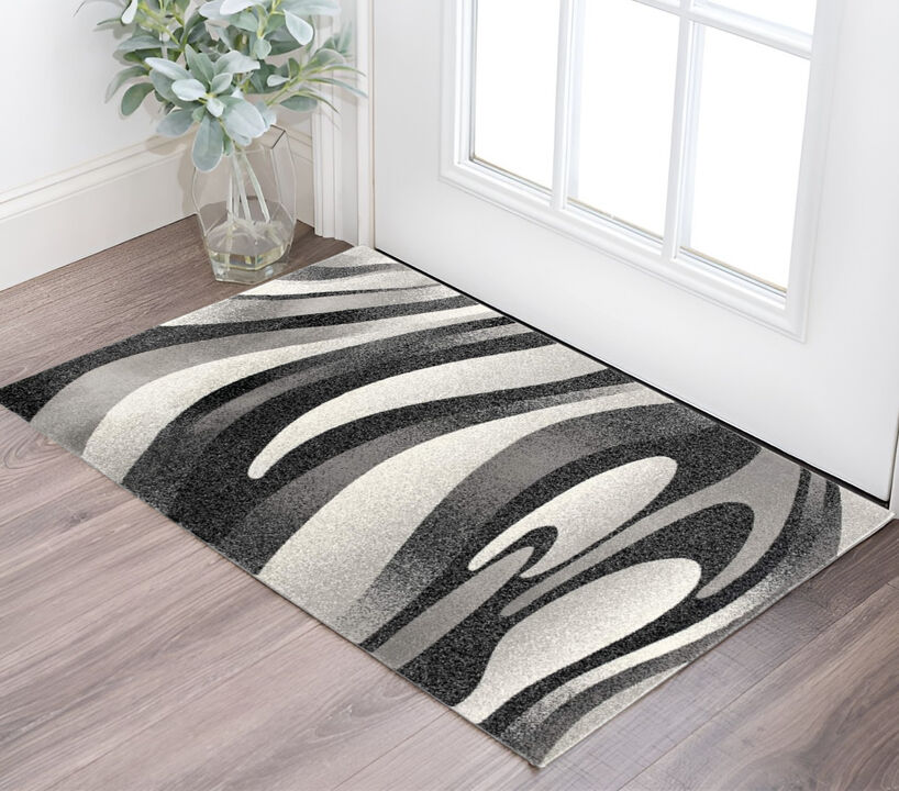 HomeRoots Abstract Power Loom Area Rug