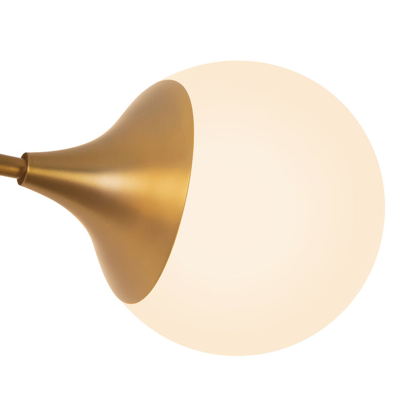 Nouveau 19-in Aged Gold/Opal Matte Glass 2 Lights Damp-Rated Wall/Vanity Light image number 5